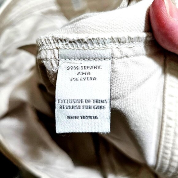 Garnet Hill Womens Organic Cotton & Lycra Pants Size 10B Beige - Picture 5 of 9